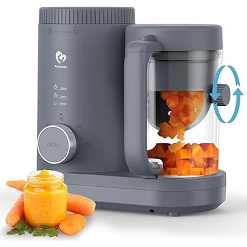 Baby Food Maker Bellababy Baby Food Processor, Puree Blender Steamer with Reversible Steam Basket, One Button Easy Operation & Large Opening for Easy Cleaning