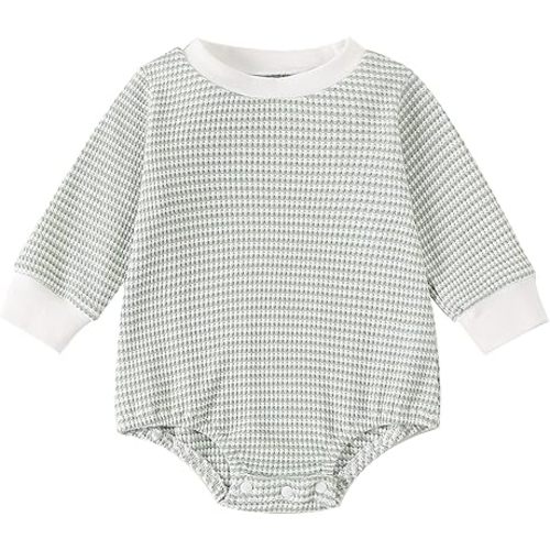 Baby Bubble Romper Summer Unisex Boy Girl Clothes Outfit Newborn Spring Waffle Cotton Infant Short Sleeve Bodysuit
