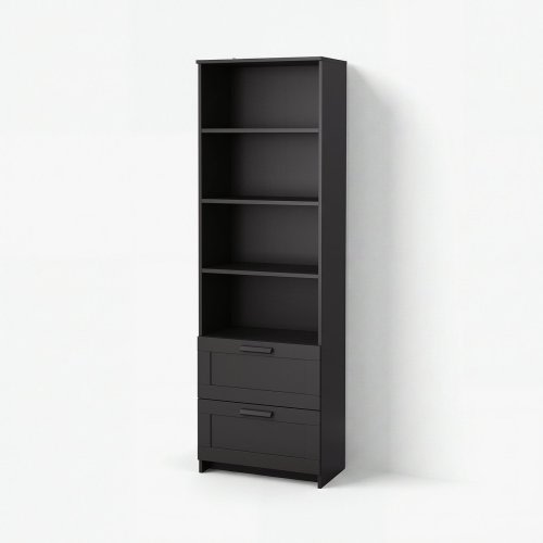 BRIMNES Bookcase - black 23 5/8x74 3/4 "