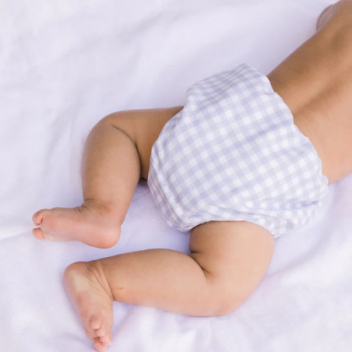 Minnow Oasis Blue Gingham Diaper Bloomer Cover | Over The Moon 0-6 Months