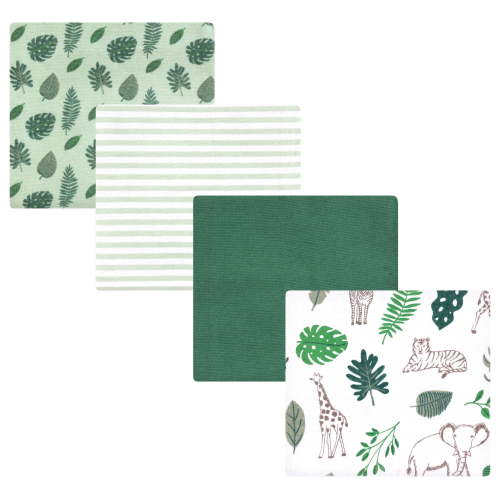 Hudson Baby Cotton Poly Flannel Receiving Blankets, Jungle, One Size