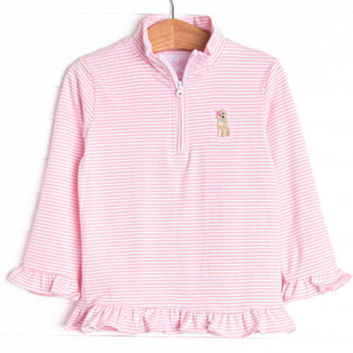 Puppy Embroidered Pullover, Pink – Stitchy Fish
