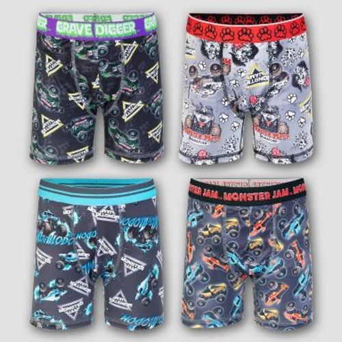 Boys' Monster Jam 4pk Boxer Briefs - 6