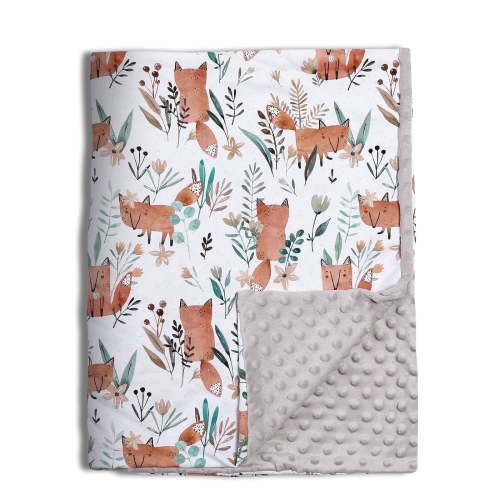 Gllquen Baby Blanket Soft Minky with Double Layer Dotted Backing Receiving Blankets for Newborn Girls Boys, Toddler, Infant 30"x 40" , Cute Foxes