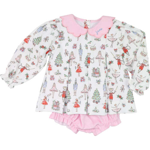 Ballerina Nutcracker Corduroy Diaper Set