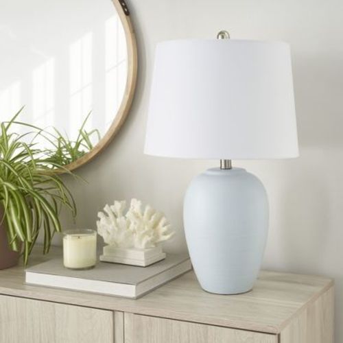23" Farmhouse Ceramic Urn Pot Table Lamp - Nourison