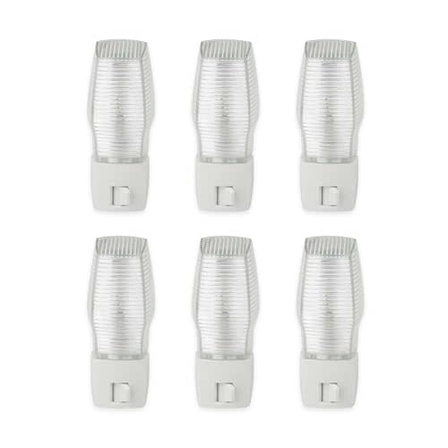 OSKOS 6 Pack Plug in Night Light with Manual On/Off Switch, 7W Incandescent Bulb Included, ETL Listed