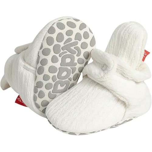 Sawimlgy Newborn Infant Baby Girl Boy Cotton Booties Stay On Sock Slippers Soft Bedroom Shoes Non-Skid Ankle Boots With Grippers Toddler Crib Warm Shoe First Walker Birthday Shower
