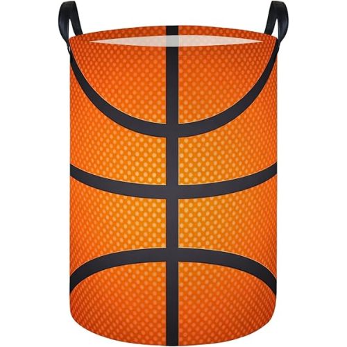 Laundry Hamper Baby Nursery Hamper Waterproof Foldable Kids Laundry Basket Kids Dirty Clothes Hampers Girl Room Decor for Home Gift Baskets(Basketball)