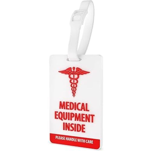 Shacke Medical Equipment Luggage Tag for Respiratory Devices (White/Vertical)