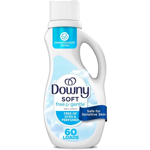 Downy Free & Gentle Liquid Fabric Softener, 44 fl oz, 60 Loads, Hypoallergenic, Sensitive Skin Friendly Fabric Conditioner Liquid
