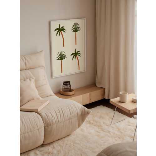 Minimalist Palm Tree Poster Set: Tropical Boho Wall Art