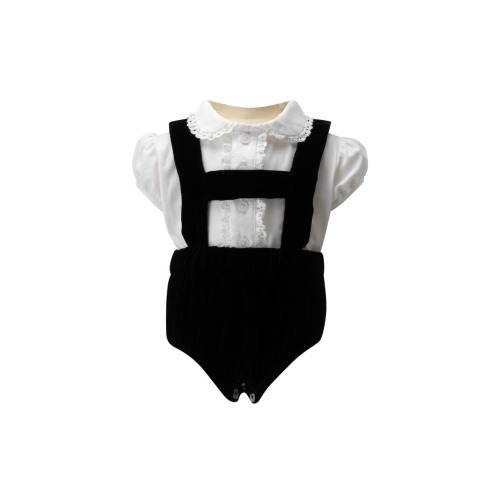 Eloise Infant Silk Velvet Romper Set