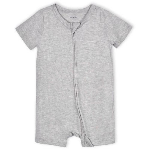 Gerber Buttery-Soft Snug Fit Short Sleeve Romper - Glacier Gray - 0-3 Months