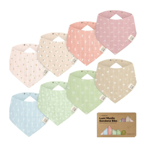 8-Pack Lumi Muslin Bandana Bibs