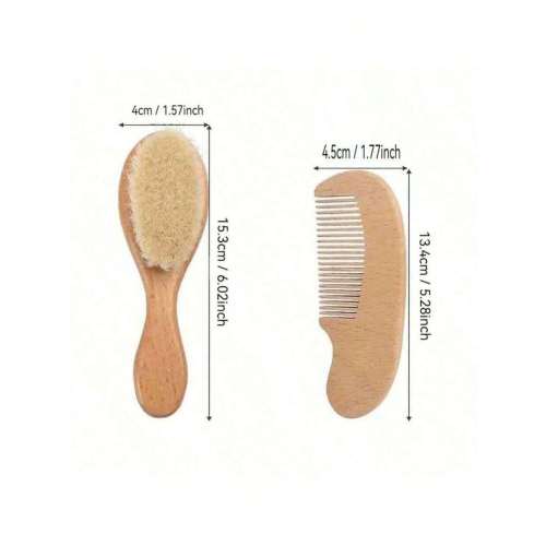 3pcs Baby Care Brush And Comb Set - Cradle Cap Brush, Massage Hair Brush, Bamboo Comb, Suitable For Toddlers, Newborns And Infants | Baby Registry Gift | SHEIN USA