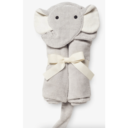 Gray Elephant Hooded Baby Bath Wrap – Elegant Baby