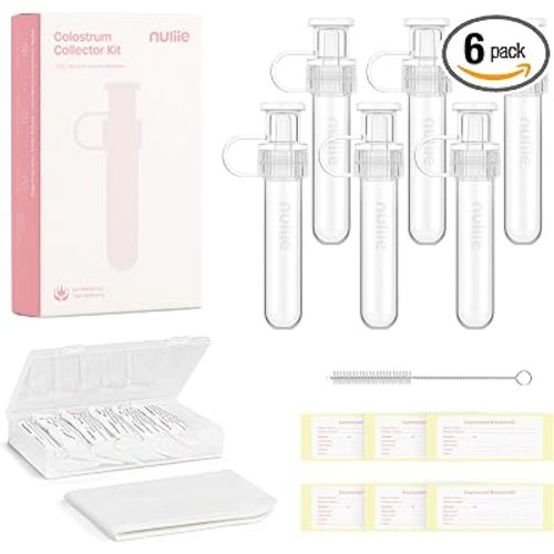 Nuliie 6pcs Colostrum Collector Kit, 7ml, Leakproof, Reusable, BPA-Free