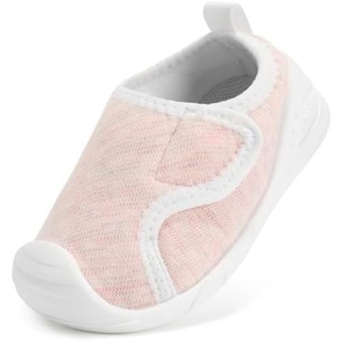 Baby Shoes Wide Toe Box Toddler Boy Girl First Walking Shoe Infant Barefoot Sneakers Non-Slip Babies Walker Newborn Soft Sole Breathable Mesh Lightweight 6 9 12 18 24 Months