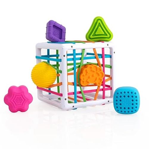 Fat Brain Toys InnyBin Shape Learning Sensory Toy | Grasping and shape-learning activity. Fine motor skills, sensory learning, spatial reasoning. Babies, toddlers, 10 months+.