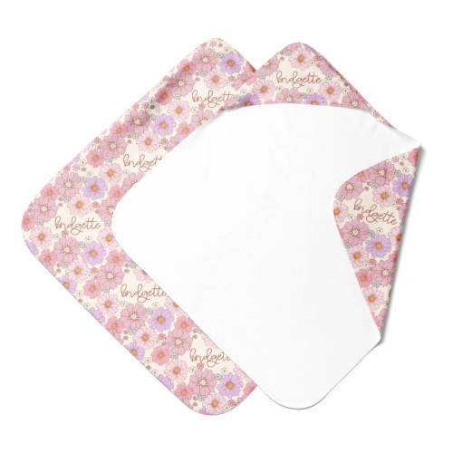 Personalized Hooded Towel | Purple Petunias