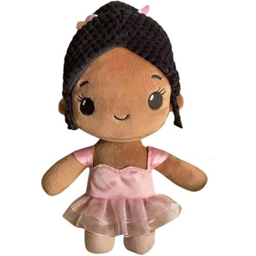 African American Dolls for Girls – 12” Ballerina Plush Doll, Black Baby Dolls, Birthday Gift for Girls and Dance Recital Gift.
