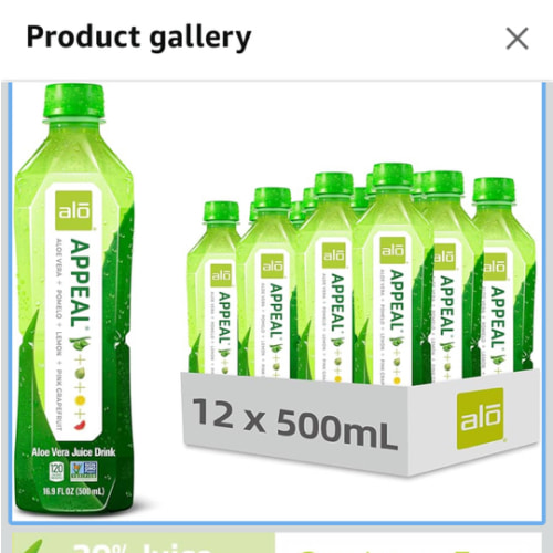 ALO Aloe Vera Juice Drink | APPEAL - Pomelo + Grapefruit + Lemon | 16.9 fl oz, Pack of 12 | Plant-Based Drink with Real Aloe Pulp