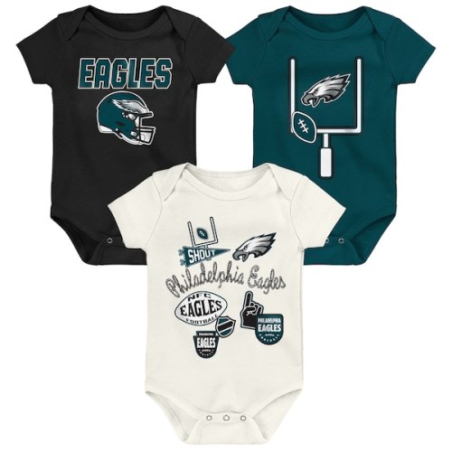 Philadelphia Eagles Outerstuff Infant & Newborn Littlest Player Three-Piece Bodysuit Set