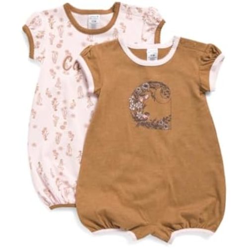 Carhartt Kid's CG9923 Short-Sleeve Floral Romper Set - Girls