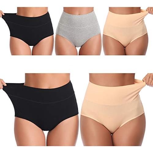 UMMISS Womens Underwear,Cotton High Waist Underwear for Women Full Coverage Soft Comfortable Briefs Panty Multipack