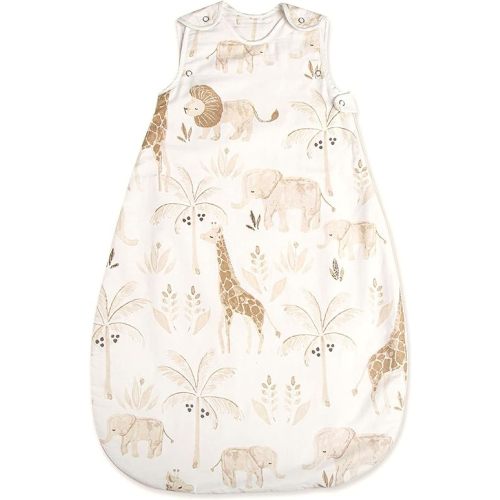 Crane Baby Wearable Blanket, Wearable Soft Cotton Baby Blanket for Boys and Girls 0-9 Months, Safari Animal, 19”w x 30”h
