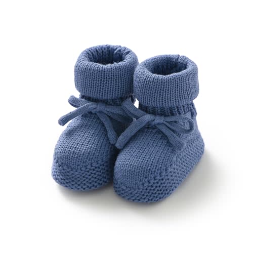 Hadetoto Newborn Baby Booties Cotton Knit Shoes | Soft, Cozy, First Walkers, Warm, For Toddler Infant Girl Boy