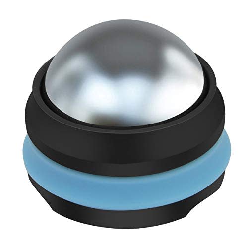 AHIER Cold Massage Roller Ball, Stainless Steel Cold Therapy Relief Tool | Free Rolling Removable Gel Ball Deep Tissue Massage Pain Relief, Great Tool for Back/Neck Pain, Muscles Recovery (Black)