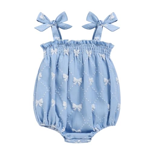 ZOELNIC Baby Girl Summer Clothes Newborn Girl Outfits Cute Strap Baby Girl Romper Jumpsuit Infant Floral One Piece Bodysuit