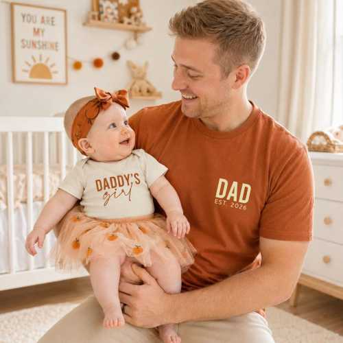 Dad & Daddy's Girl. Father's Day gift for Father and Daughter. Father and baby girl gift. Matching Dad and Daughter t-shirts. New dad gift.
