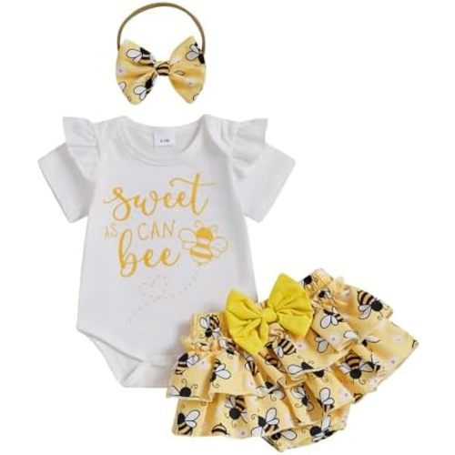 BeQeuewll Newborn Baby Girl Christmas Outfit 1st Christmas Clothes Long Sleeve Romper+Bloomers Tutu Skirt+Socks+Headband 4Pcs