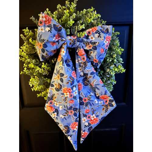 Large Periwinkle Bow Floral Rifle Paper Co. Bow for Wreath Spring decor Easter Bow Rifle Paper Co. Decor and Fabric
