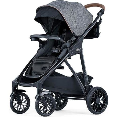 Chicco Corso Primo Modular Quick-Fold Stroller with Infant Car Seat Adapter, for Newborns and Toddlers, Summit/Grey