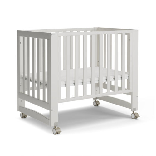 EvoNest 6-in-1 Portable Convertible Cradle to Mini Crib With Removable Wheels and Mattress