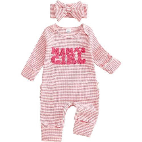 citgeett Little Sister Newborn Outfit Baby Girl Coming Home Onesie Long Sleeve Romper Jumpsuit Fall Outfits Winter Clothes (mamas girl newborn outfit, 0-3 Months)