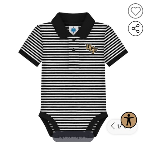 Central Florida | UCF Creative Knitwear Infant Striped Polo Bodysuit | Alumni Hall