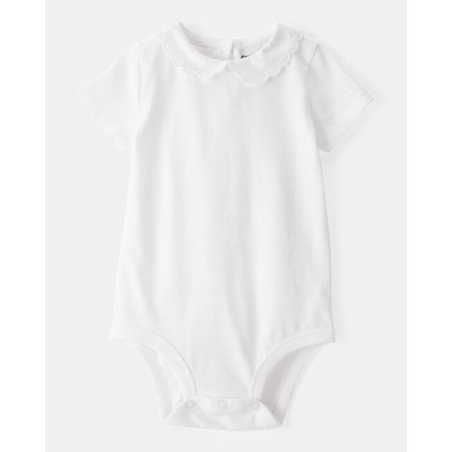 Baby Scalloped Collar Short-Sleeve Bodysuit - White - OshKosh B'gosh | Carter's