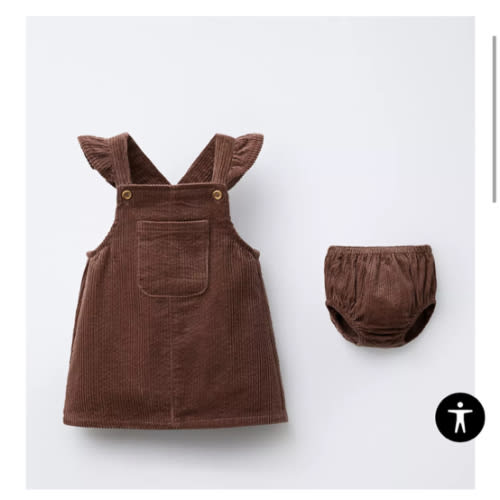 CORDUROY PINAFORE DRESS AND BLOOMERS - Dark pink | ZARA United States
