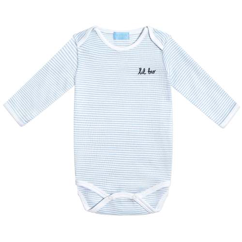 "Lil Bro" Long Sleeve Bodysuit in Pink Stripe | Joy Street Kids