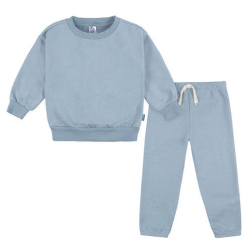2-Piece Infant &amp; Toddler Neutral Blue Sweatshirt &amp; Pant Set