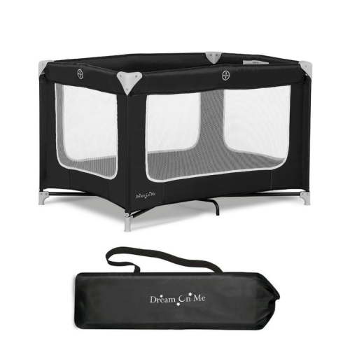Dream On Me Zodiak Portable Playard with Carry Bag & Shoulder Strap, Black