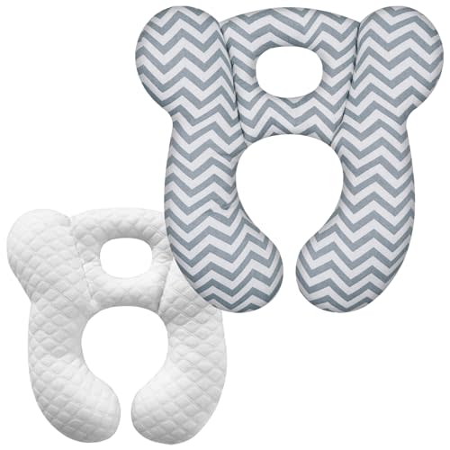 Baby Travel Pillow, Upgrade U-Shape Infant Pillow for Car Seat Pushchair and Stroller, Soft Comfortable Rest Cushion for Kids Newborn and Toddler -Wave Gray