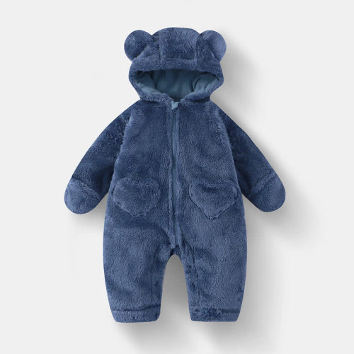 Baby Bear Hooded Fleece Romper