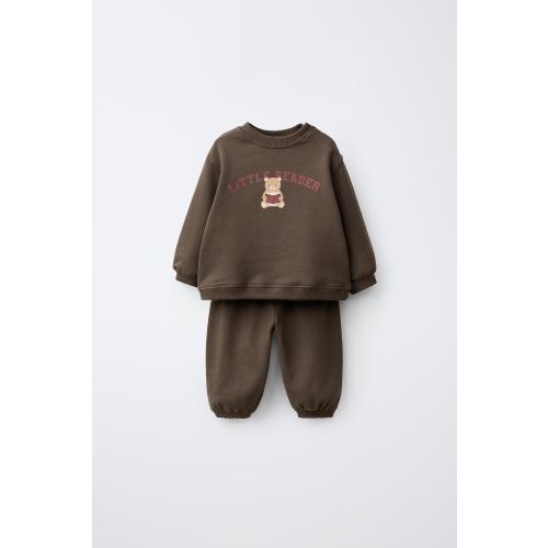 BEAR SWEATSHIRT AND PANTS SET - Brown | ZARA United States