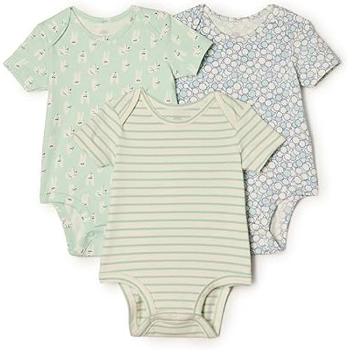 Amazon Essentials x Sofia Grainge Unisex Babies' Short Sleeve Crewneck Bodysuit, Pack of 3